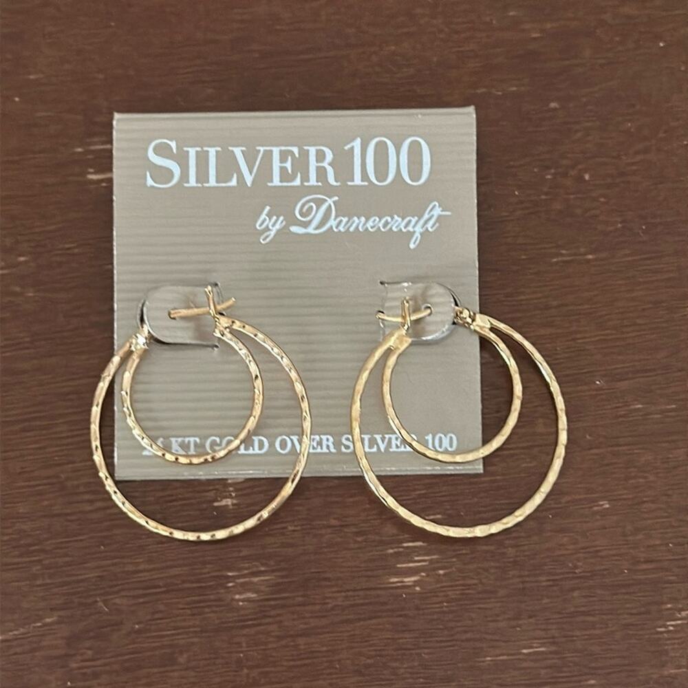 Silver 100 by Danecraft | Double Hoop Earrings NWT